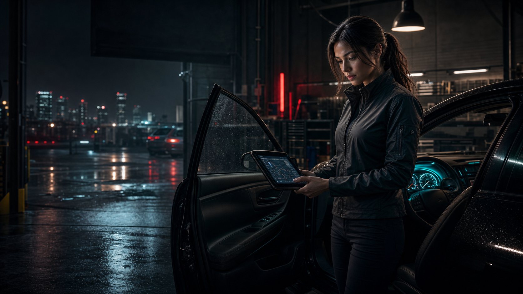 Nissan diagnostics in the night service bay
